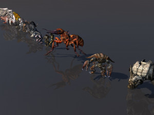pack of 14 fully animated monsters vr - ar - low-poly Model 3D