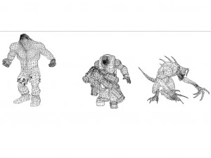 完全にアニメーション化されたモンスター 14 個のパック VR - AR - ローポリ 3Dモデル