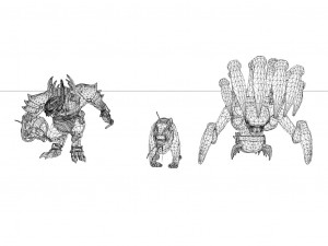pack of 14 fully animated monsters vr - ar - low-poly Model 3D