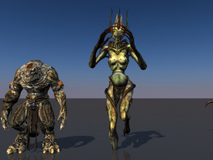 pack of 14 fully animated monsters vr - ar - low-poly Model 3D