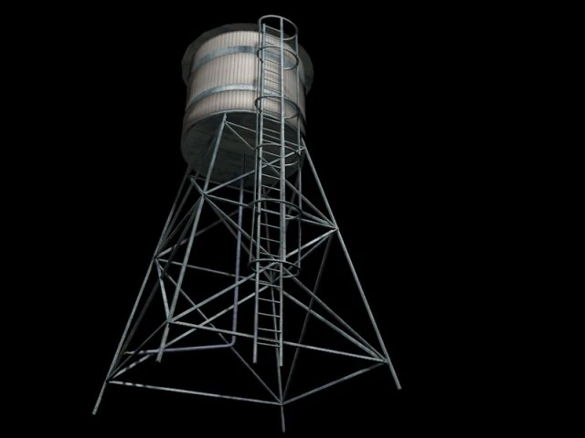 water tower 3D Model .c4d .max .obj .3ds .fbx .stl .blend 