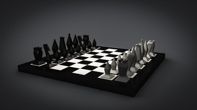 minimalist style chess 3D Модель .c4d .max .obj .3ds .fbx .stl .blend 