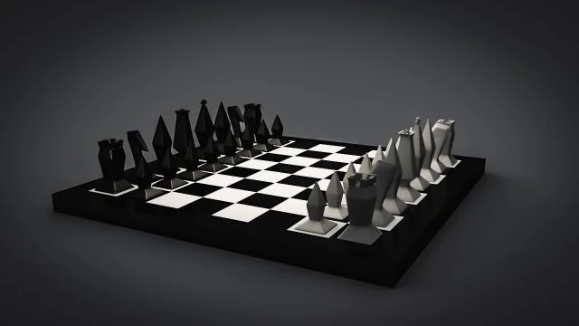 minimalist style chess 3D Model .c4d .max .obj .3ds .fbx .stl .blend 