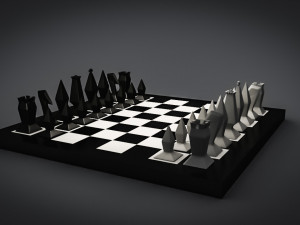 minimalist style chess 3D Model