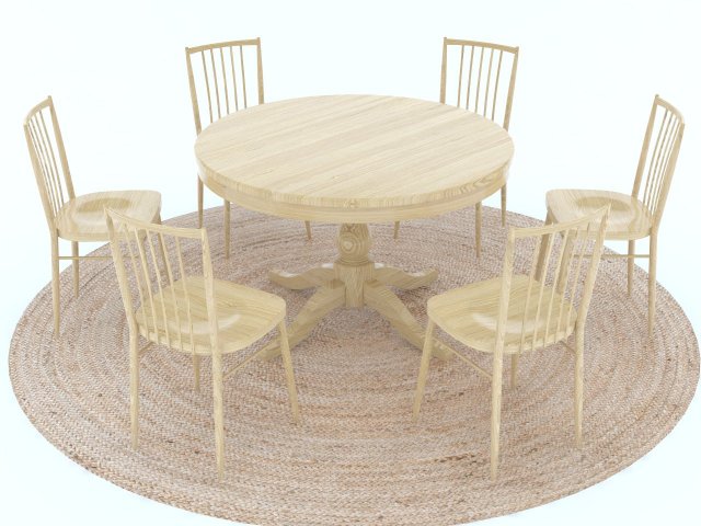 rounddiningtableset16 3D 모델 .c4d .max .obj .3ds .fbx .stl .blend 