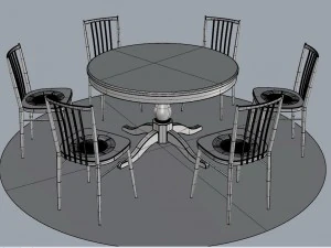 rounddiningtableset16 3D Model