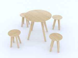 roundtable4stoolsd800 3D Model