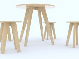 roundtable4stoolsd800 3D Model