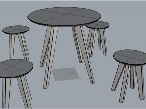 roundtable4stoolsd800 3D Model