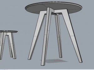 roundtable4stoolsd800 3D Model