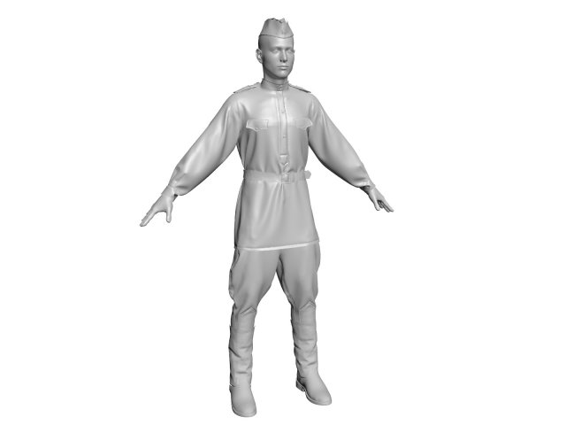 russian soldier 3D 模型 .c4d .max .obj .3ds .fbx .stl .blend 