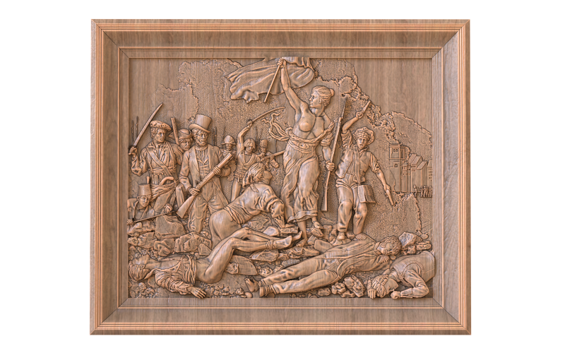 Of the bas-relief Liberty Leading the People Modèle 3D .c4d .max .obj .3ds .fbx .stl .blend 