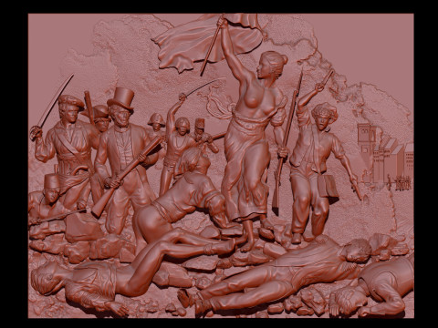Of the bas-relief Liberty Leading the People Modèle 3D