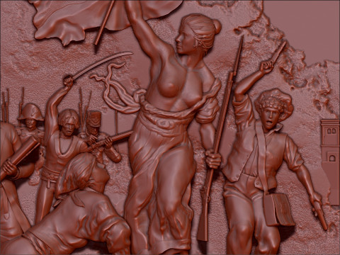 Of the bas-relief Liberty Leading the People Modèle 3D
