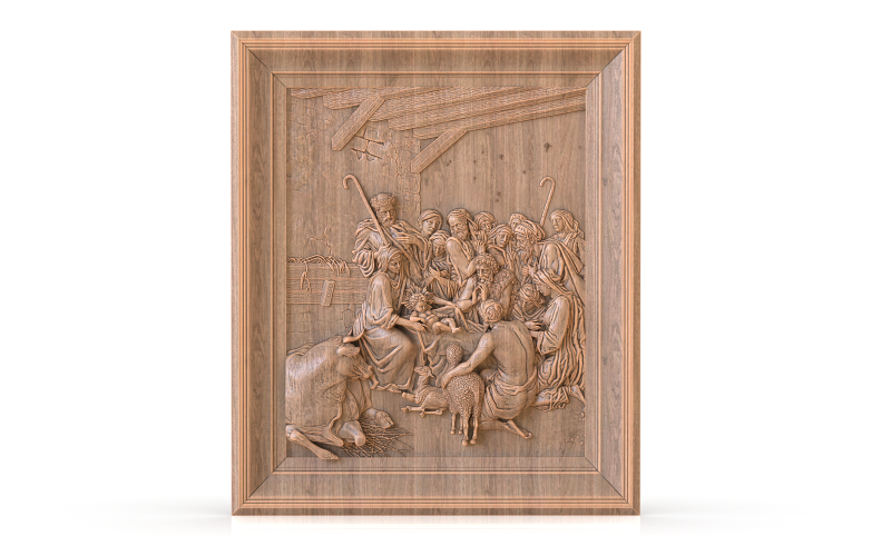 The of the bas-relief is made from the painting Christmas Modelo 3D .c4d .max .obj .3ds .fbx .stl .blend 