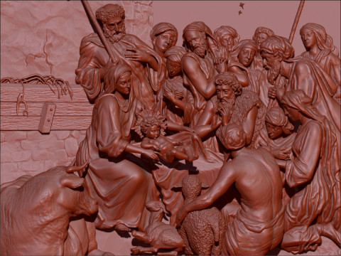The of the bas-relief is made from the painting Christmas Modelo 3D
