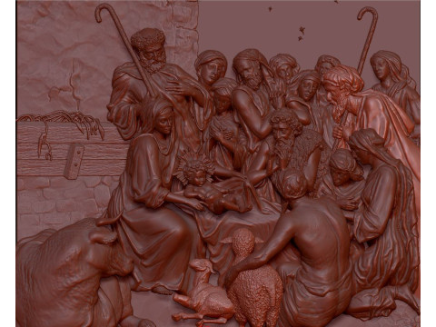 The of the bas-relief is made from the painting Christmas Modelo 3D