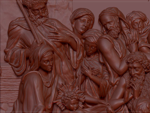 The of the bas-relief is made from the painting Christmas Modelo 3D