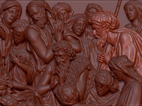 The of the bas-relief is made from the painting Christmas Modelo 3D