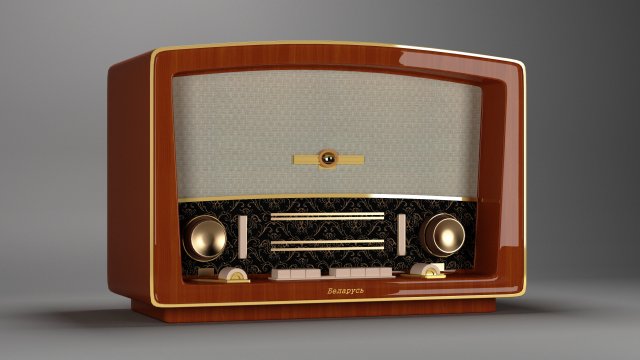 retro radio 3D 모델 .c4d .max .obj .3ds .fbx .stl .blend 