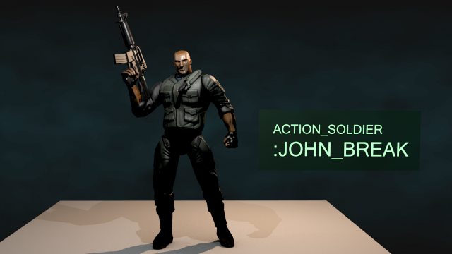 actionsoldier-john break-smart edition 3D Model .c4d .max .obj .3ds .fbx .stl .blend