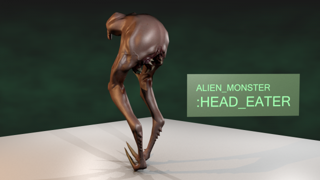 alien monster head eater 3D-Modell .c4d .max .obj .3ds .fbx .stl .blend 