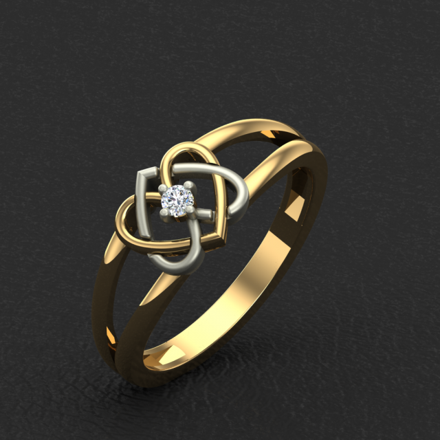 heart ring 3D प्रिंट मॉडल .c4d .max .obj .3ds .fbx .stl .blend 