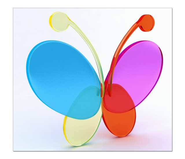 3d butterfly glossy logo icon 3D Модель .c4d .max .obj .3ds .fbx .stl .blend 