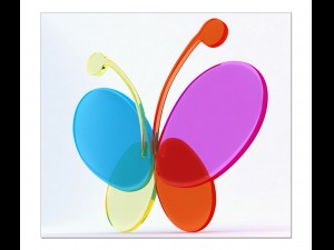 3d butterfly glossy logo icon 3D Модель