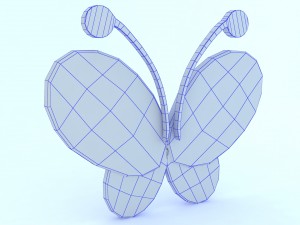 3d butterfly glossy logo icon 3D Модель