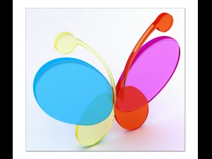 3d butterfly glossy logo icon 3D Модель