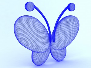 3d butterfly glossy logo icon 3D Модель
