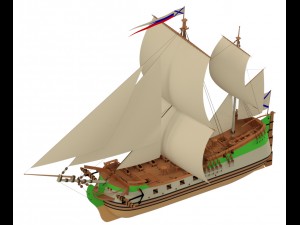 sailing ship kronslot Model 3D