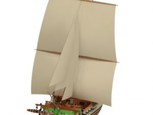 sailing ship kronslot Model 3D
