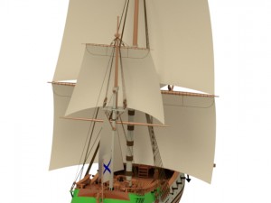 sailing ship kronslot Model 3D