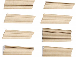 cornice plaster molding collection 01 3D Model