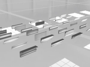 cornice plaster molding collection 01 3D Model