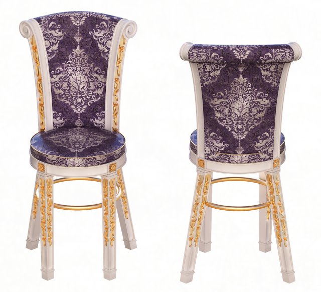 bar stool classic Model 3D .c4d .max .obj .3ds .fbx .stl .blend 
