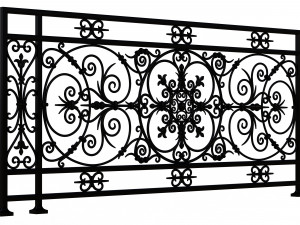 forging iron forged balcony railing baroque classic 3D 模型