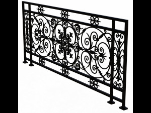 forging iron forged balcony railing baroque classic 3D 模型