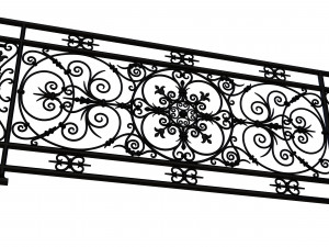 forging iron forged balcony railing baroque classic 3D 模型