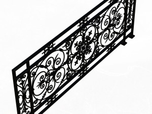 forging iron forged balcony railing baroque classic 3D 模型