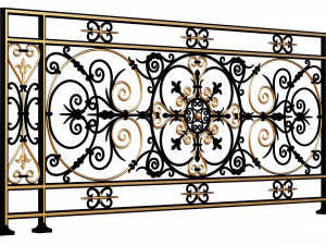 forging iron forged balcony railing baroque classic 3D 模型