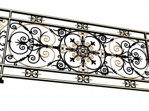forging iron forged balcony railing baroque classic 3D 模型