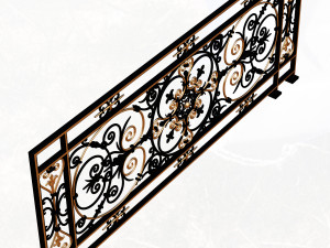 forging iron forged balcony railing baroque classic 3D 模型
