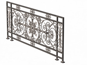 forging iron forged balcony railing baroque classic 3D 模型