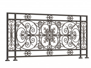forging iron forged balcony railing baroque classic 3D 模型
