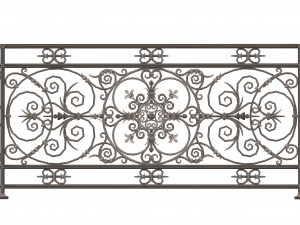 forging iron forged balcony railing baroque classic 3D 模型