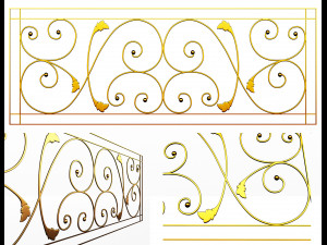forging iron forged balcony railing 3D Model