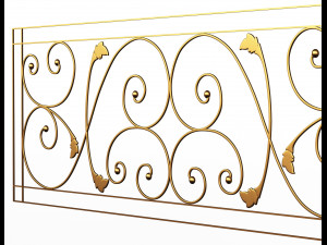 forging iron forged balcony railing 3D Model